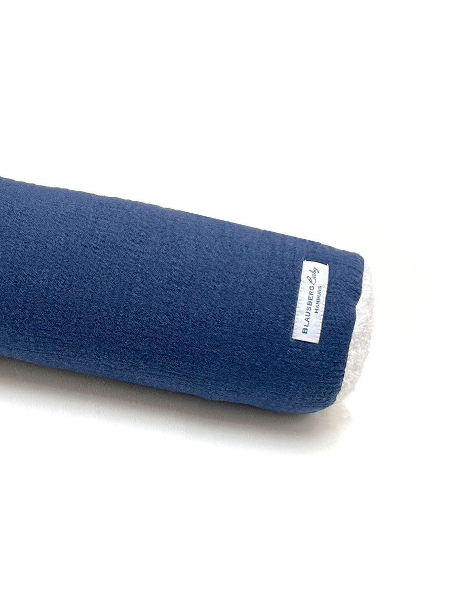 Bettschlange Musselin Marine Blau
