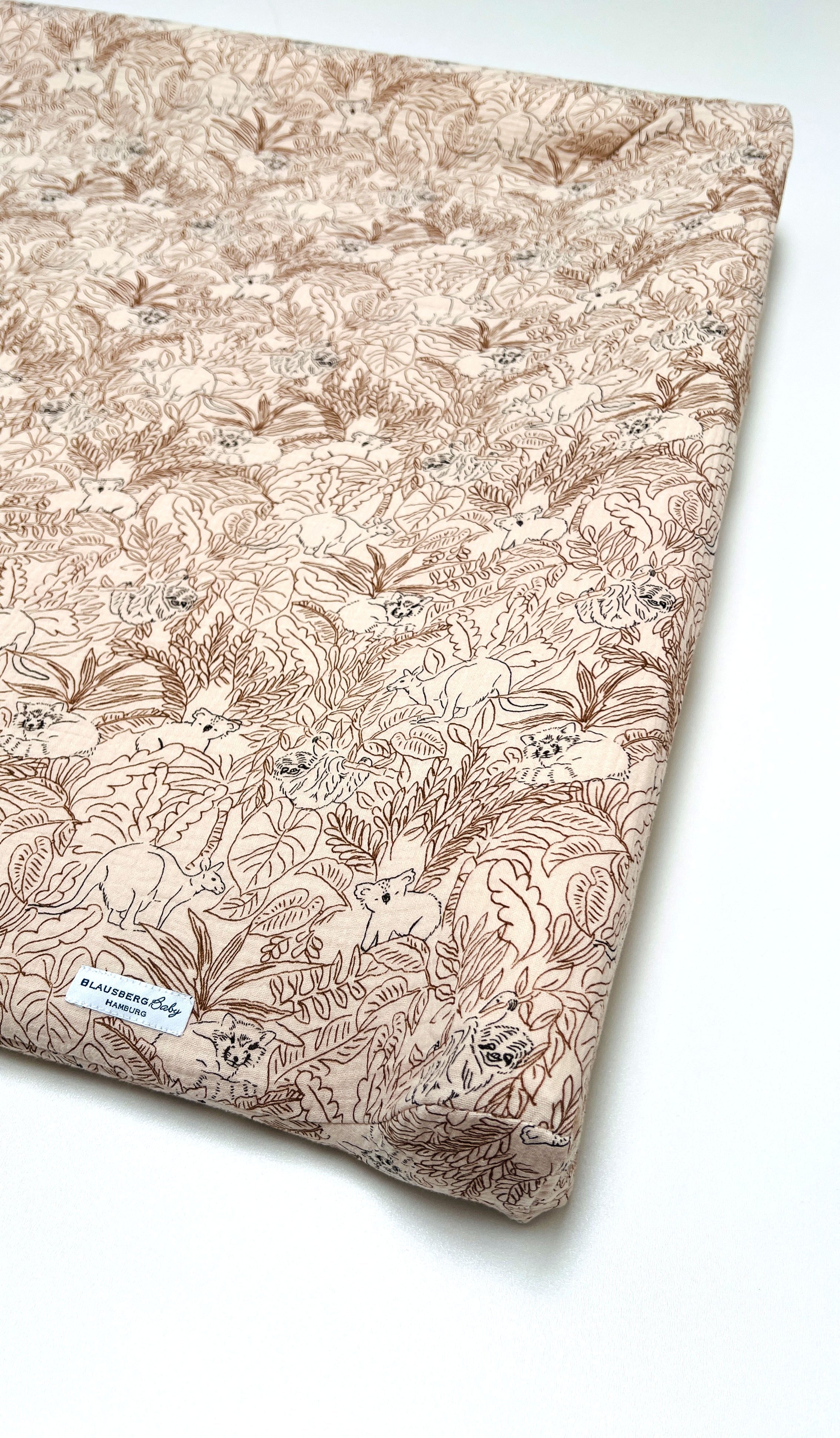 Musselin Bezug für Wickelauflage / Wickelunterlage Vädra 74x80 cm von IKEA Dschungel Beige Blausberg Baby