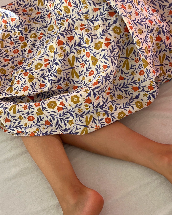 Musselin Decke aus Baumwolle, Oeko-Tex – Weiche Sommerdecke, Überdecke, Schlafdecke Bunt gemustert Skarabäus Blausberg Baby