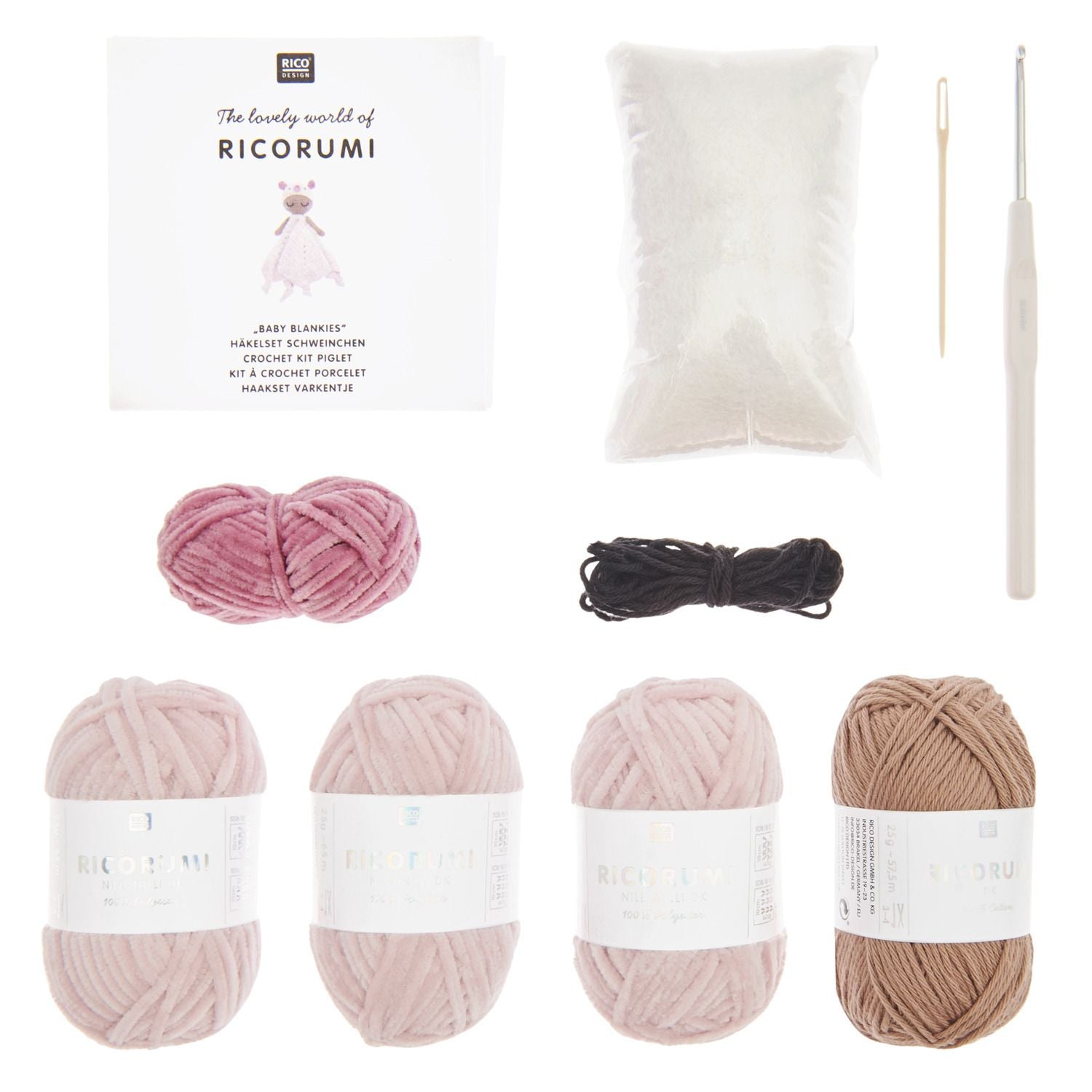 Ricorumi Häkelset Baby Blankies Rosa Schweinchen Rico