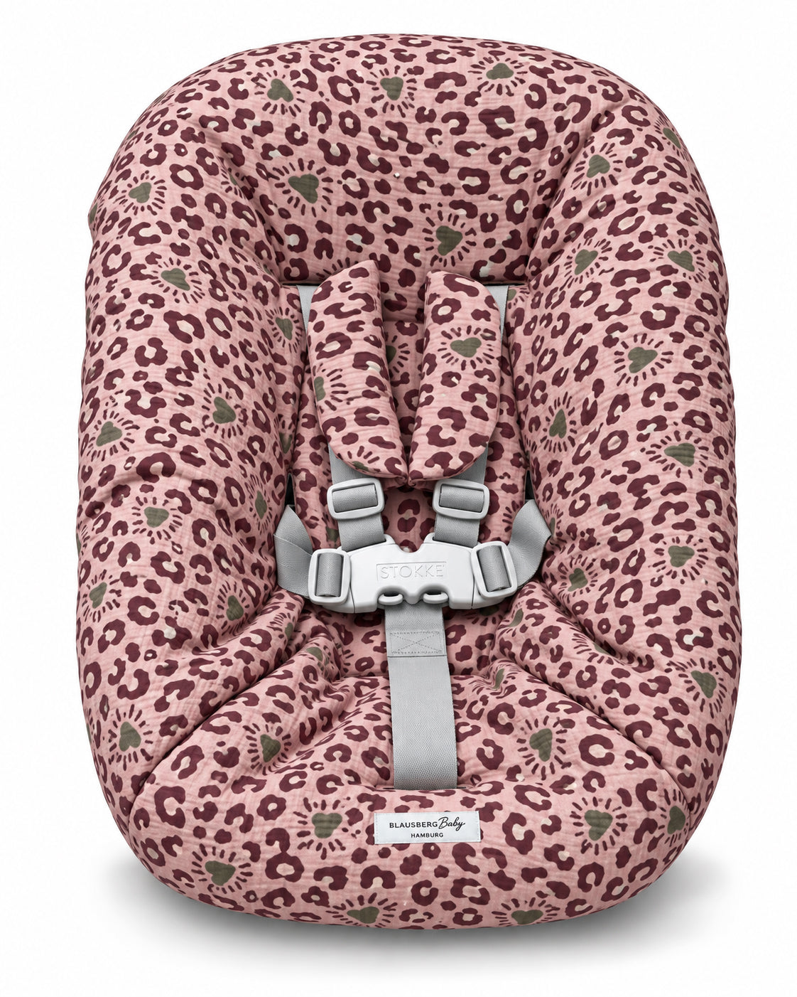 Stokke Tripp Trapp Newborn Set Bezug aus Musselin - Tiger Print Rosa Sonne Blausberg Baby