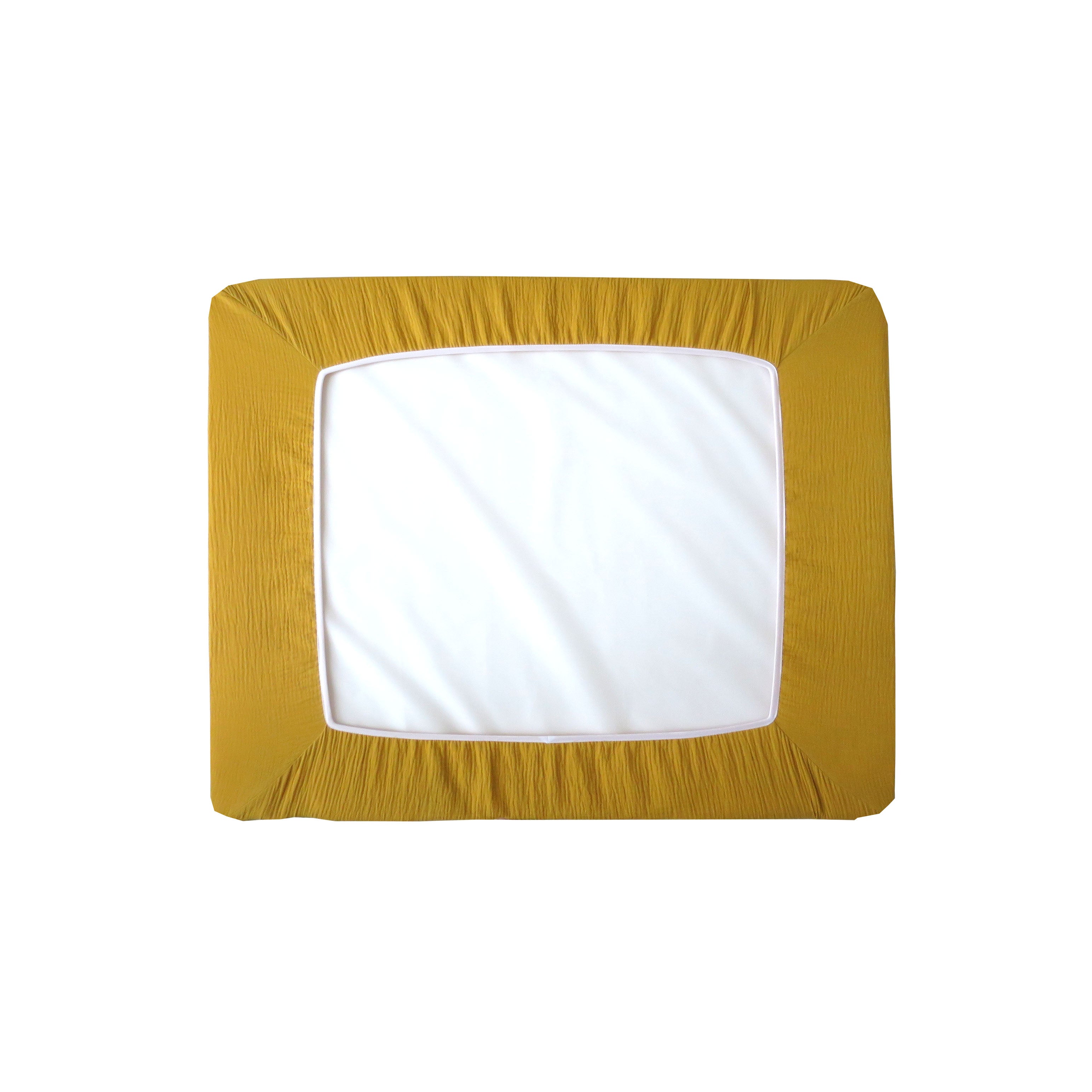 Musselin Bezug für Wickelauflage / Wickelunterlage 70x85 cm Senf Gelb Blausberg Baby