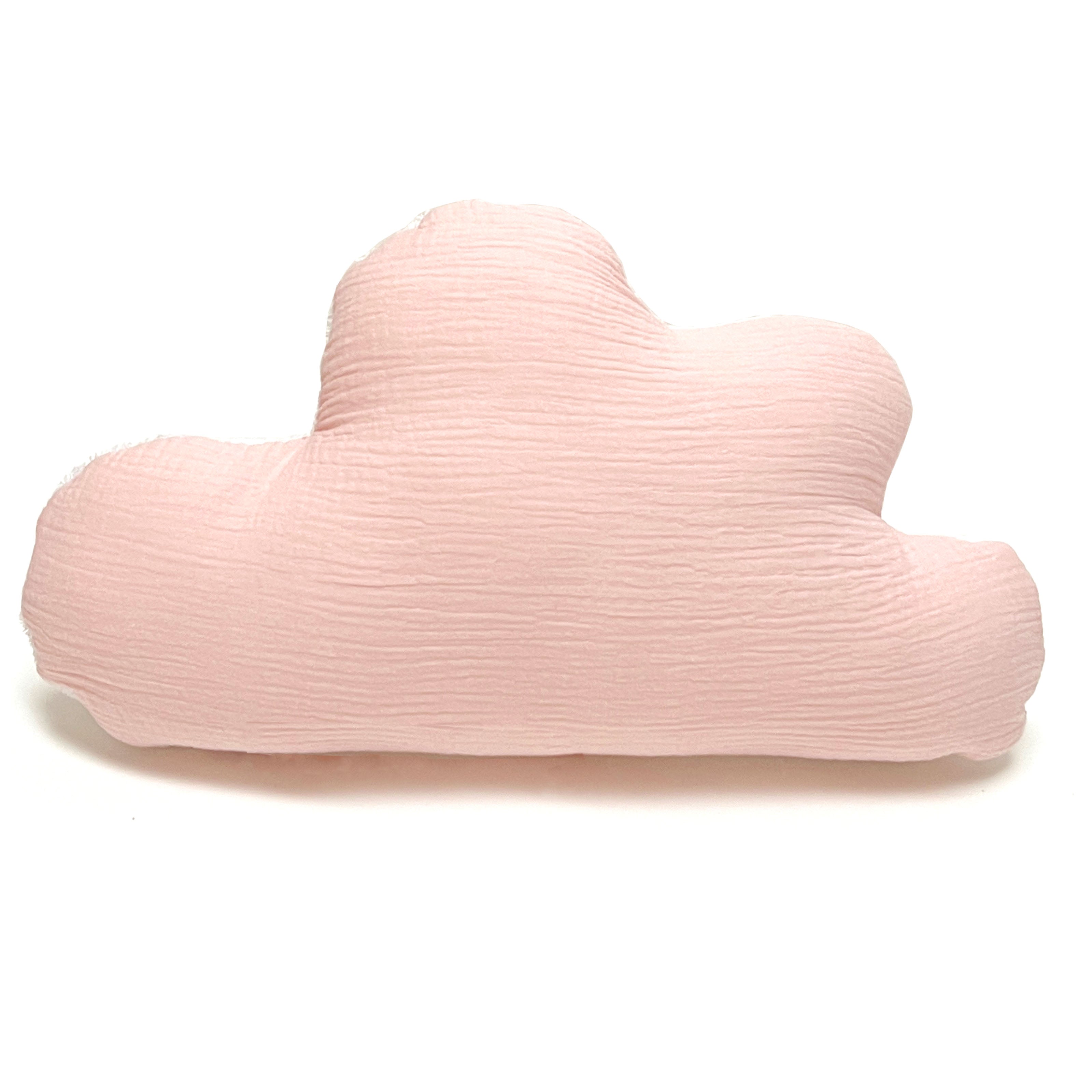 Kissen personalisiert mit Namen Baby - Musselin Lachs Rosa
