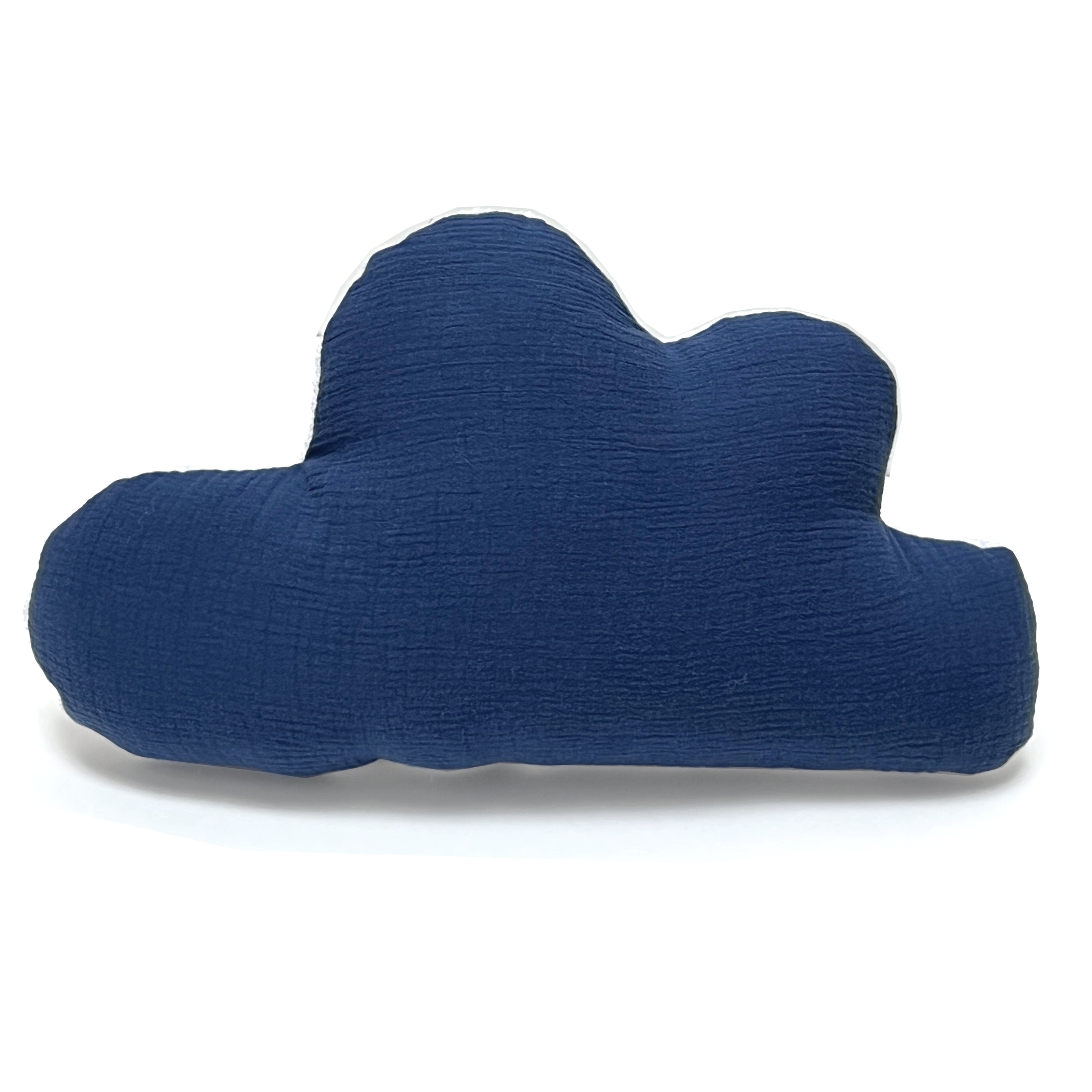 Kissen personalisiert mit Namen Baby - Musselin Marine Blau