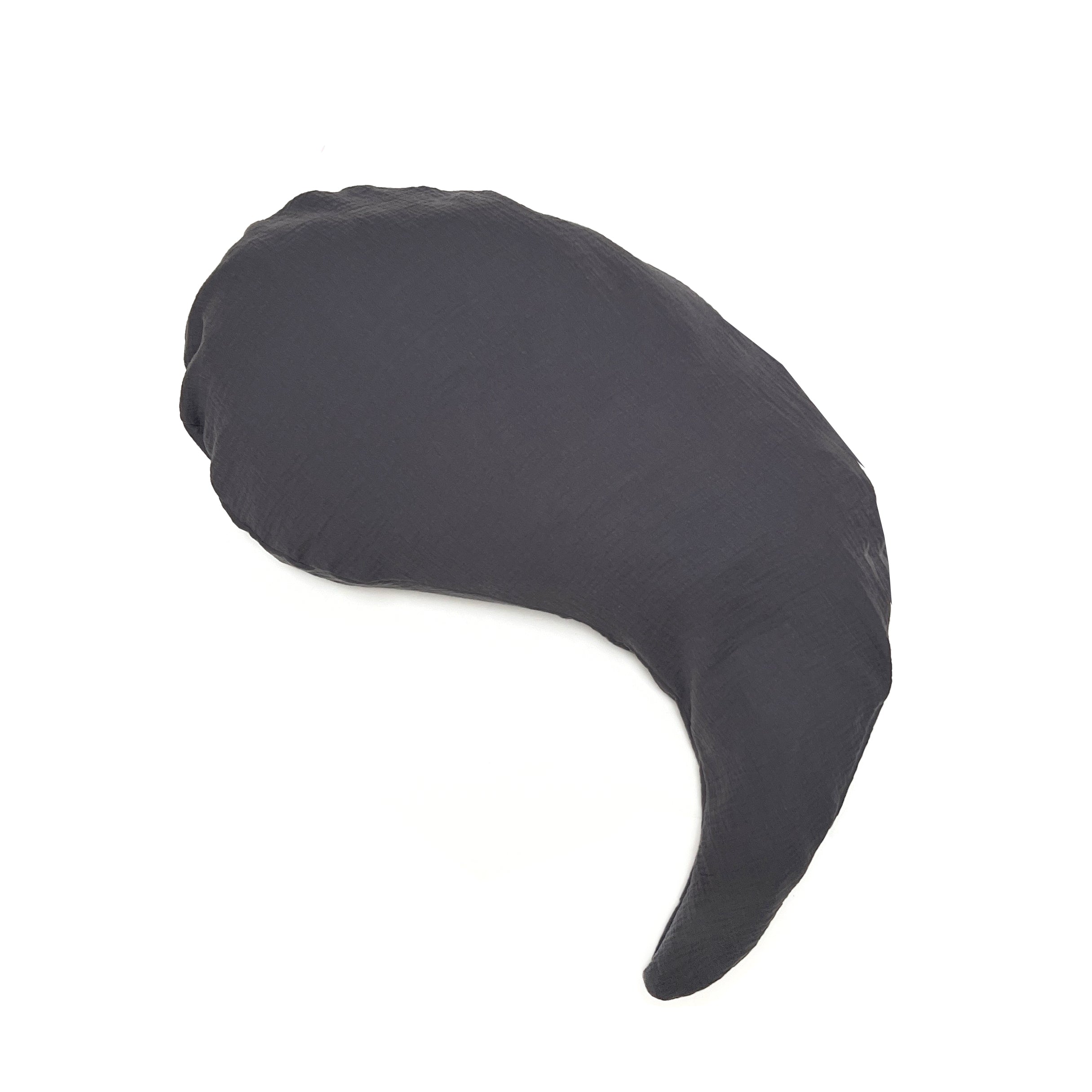 Yinnie Muslin Nursing Pillow Cover (135 cm x 35 cm) Dark Grey