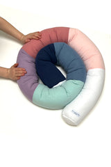 Bettschlange Musselin Regenbogen Pastell Blausberg Baby