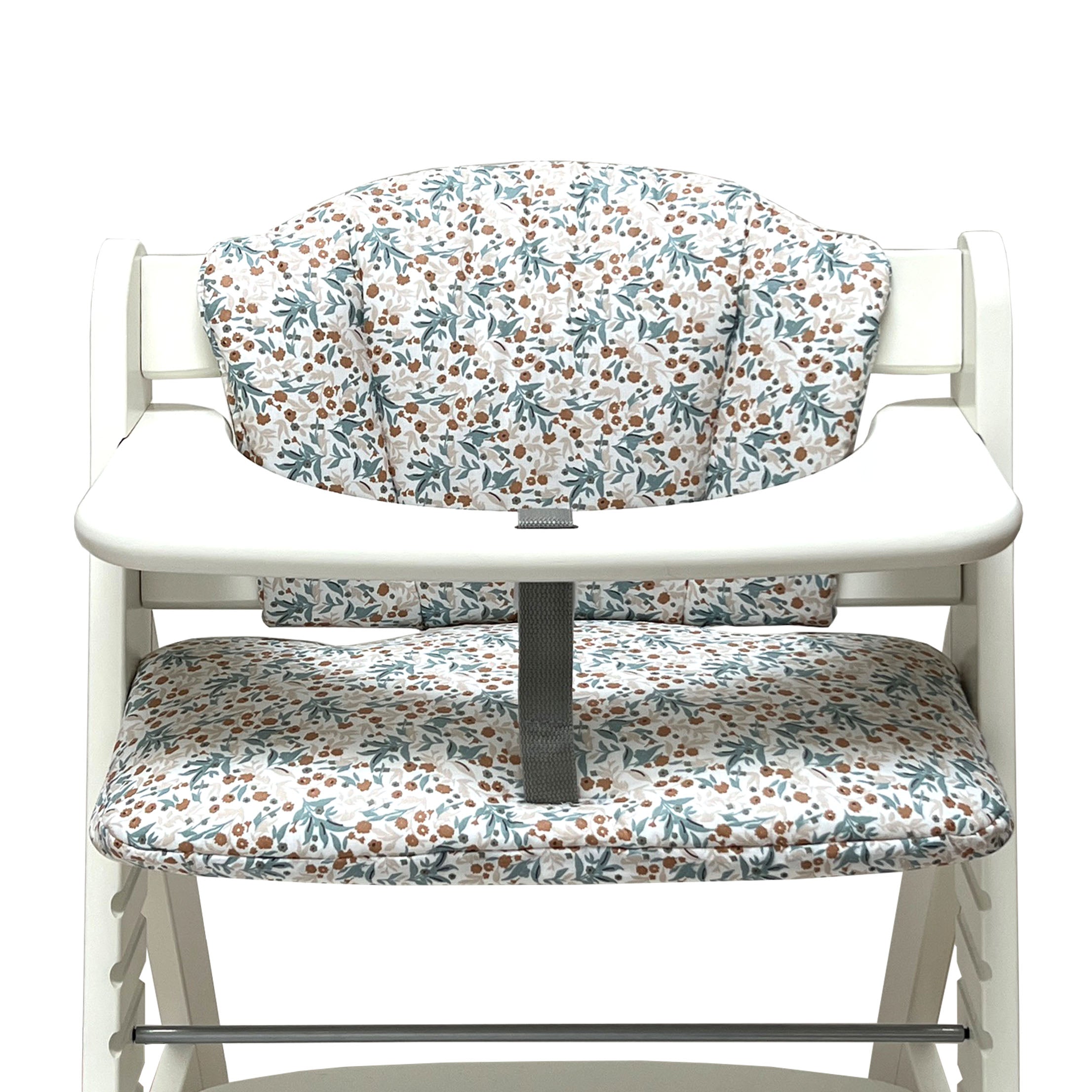 Sitzkissen Set für Hauck Alpha ABWASCHBAR Blumenwiese Blau Beige Blausberg Baby