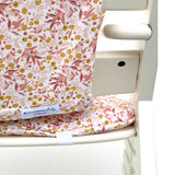 Sitzkissen Set für Hauck Alpha ABWASCHBAR Blumenwiese Rosa Beige Blausberg Baby