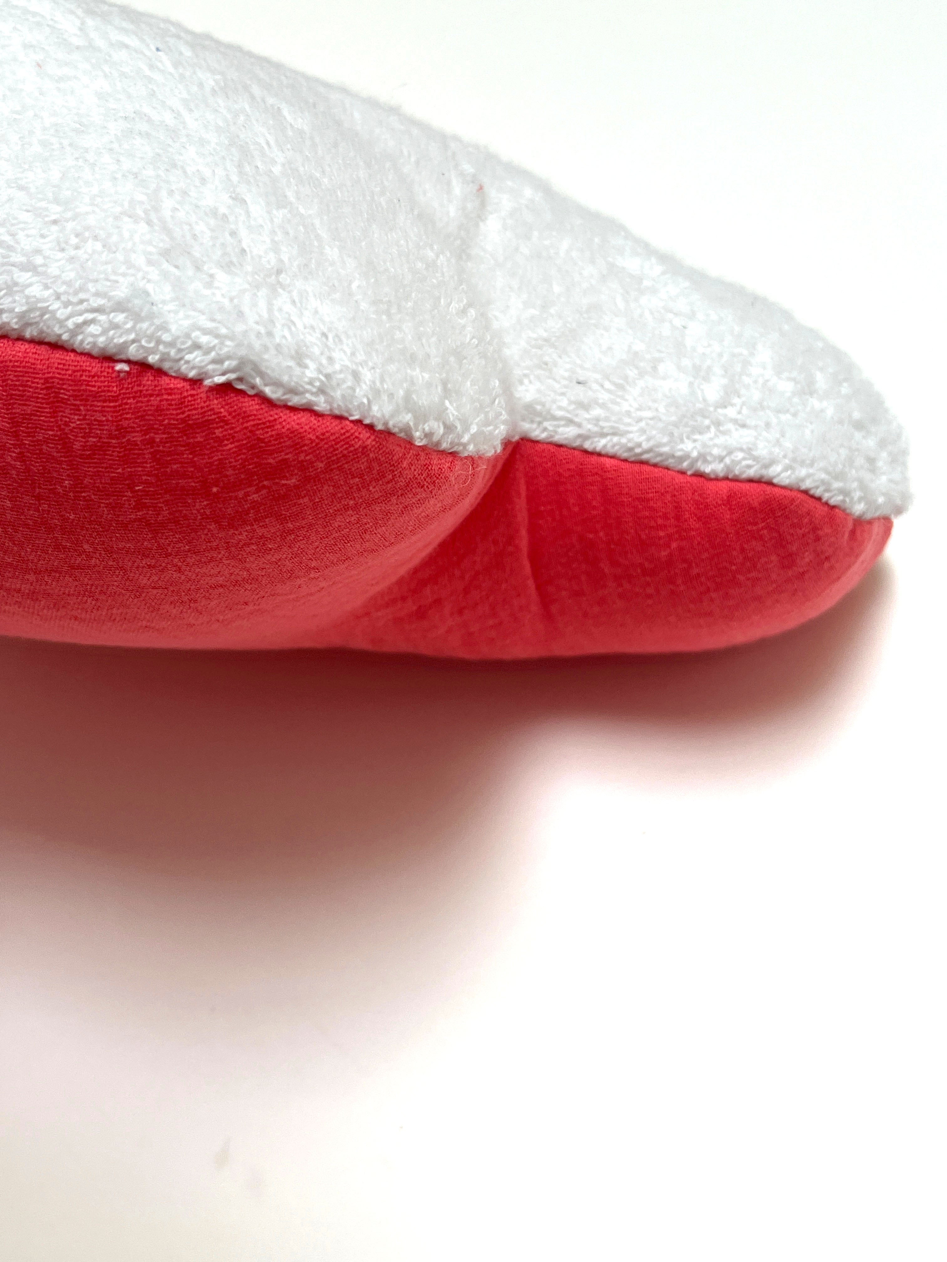 Kissen personalisiert mit Namen Baby - Musselin Korall Rot Blausberg Baby