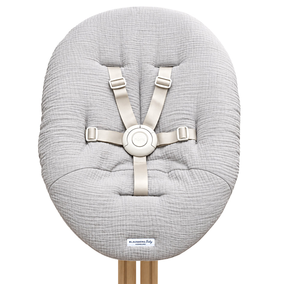 Bezug Nomi Babyschale von Stokke - Musselin Hellgrau Blausberg Baby