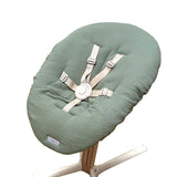 Bezug Nomi Babyschale von Stokke - Musselin Salbei Grün Blausberg Baby