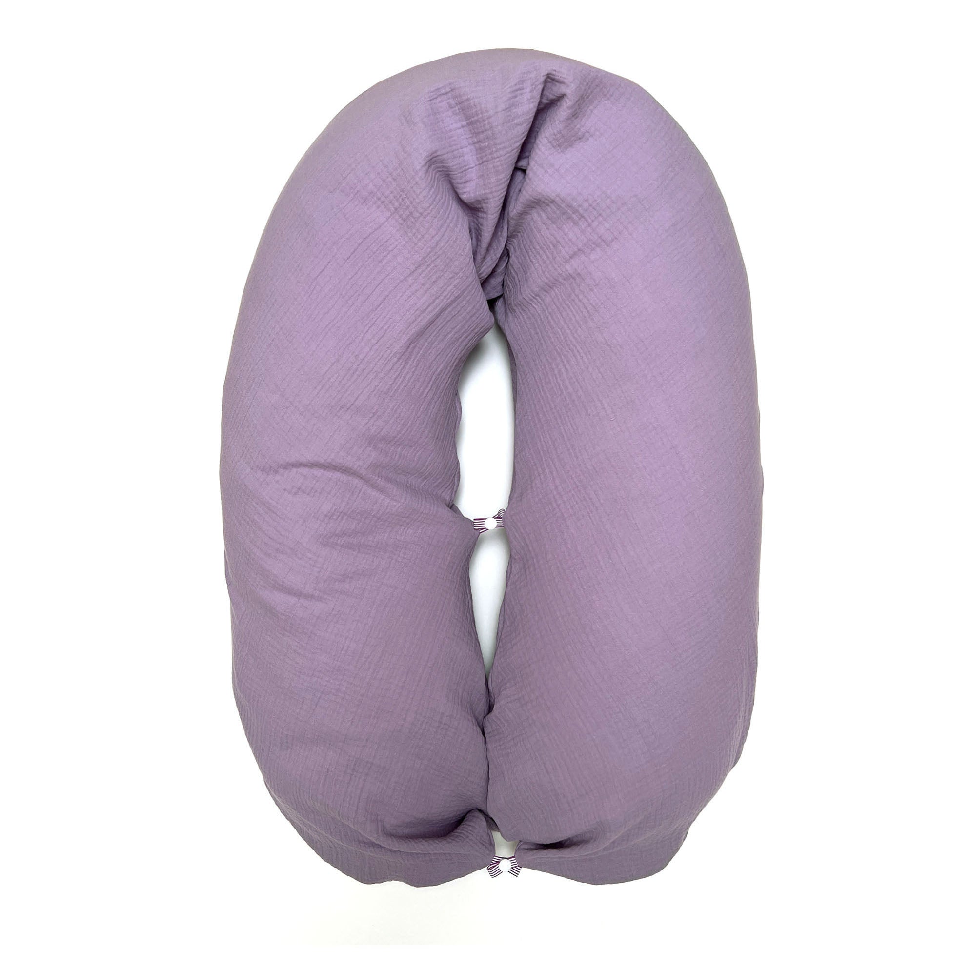 Stillkissen "Das Original" von Theraline 190cm x 38cm mit Blausberg Baby Musselin Bezug (abnehmbar) mit Nestbau-Funktion - Lila Blausberg Baby
