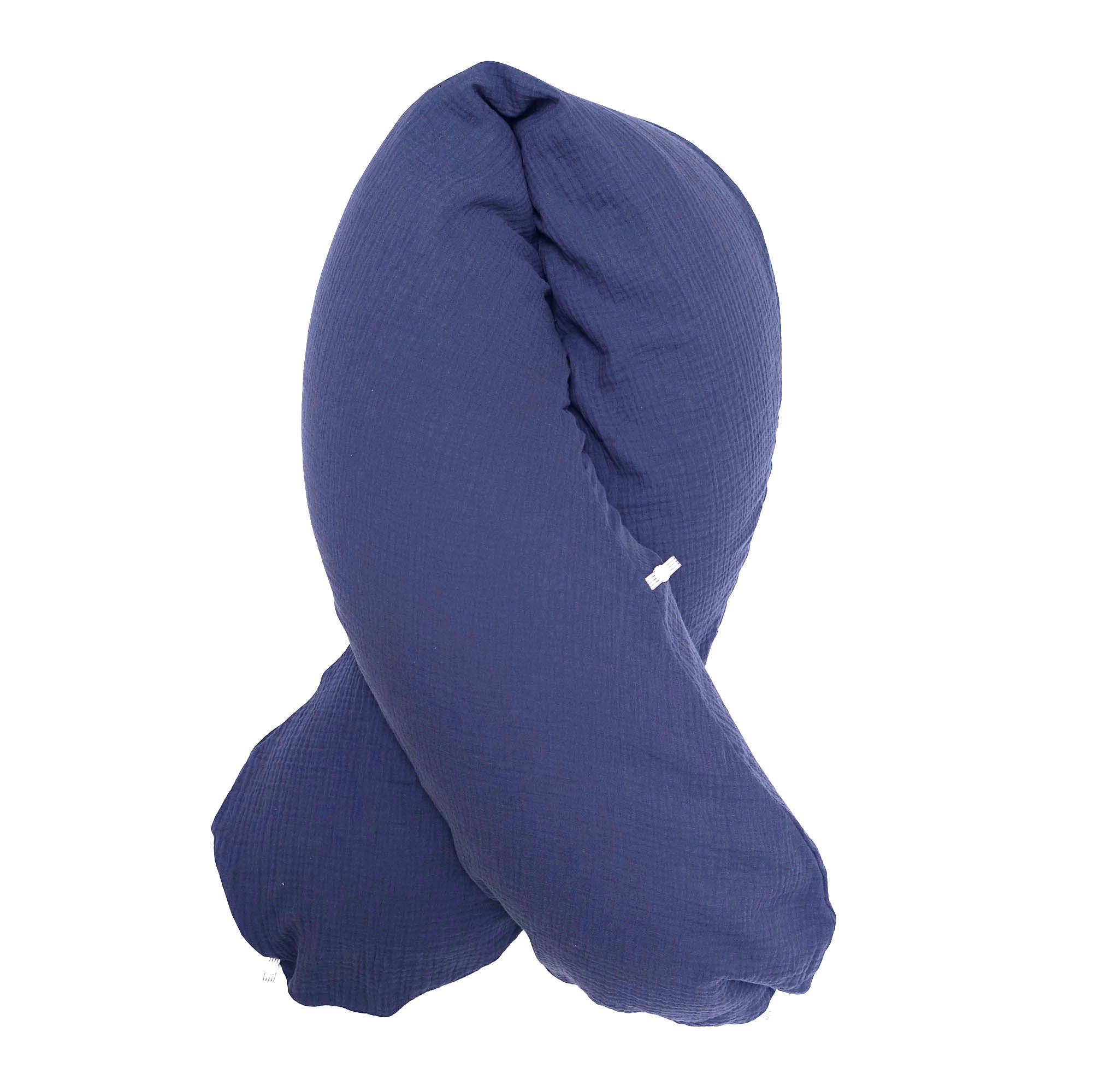 "Das Original" Theraline Stillkissen inkl. Musselin Bezug (190 cm x 38 cm) - Marine Blau