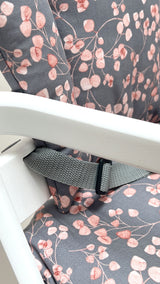 Timba Sitzkissen Set Taupe Rosa Blätter für Safety 1st Hochstuhl Blausberg Baby