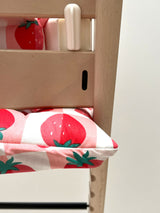 SITZKISSEN SET ABWASCHBAR für Tripp Trapp Stokke Hochstuhl, passt mit neuem Baby Set V2 - Erdbeere