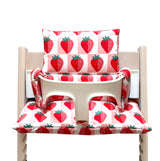 SITZKISSEN SET ABWASCHBAR für Tripp Trapp Stokke Hochstuhl, passt mit neuem Baby Set V2 - Erdbeere