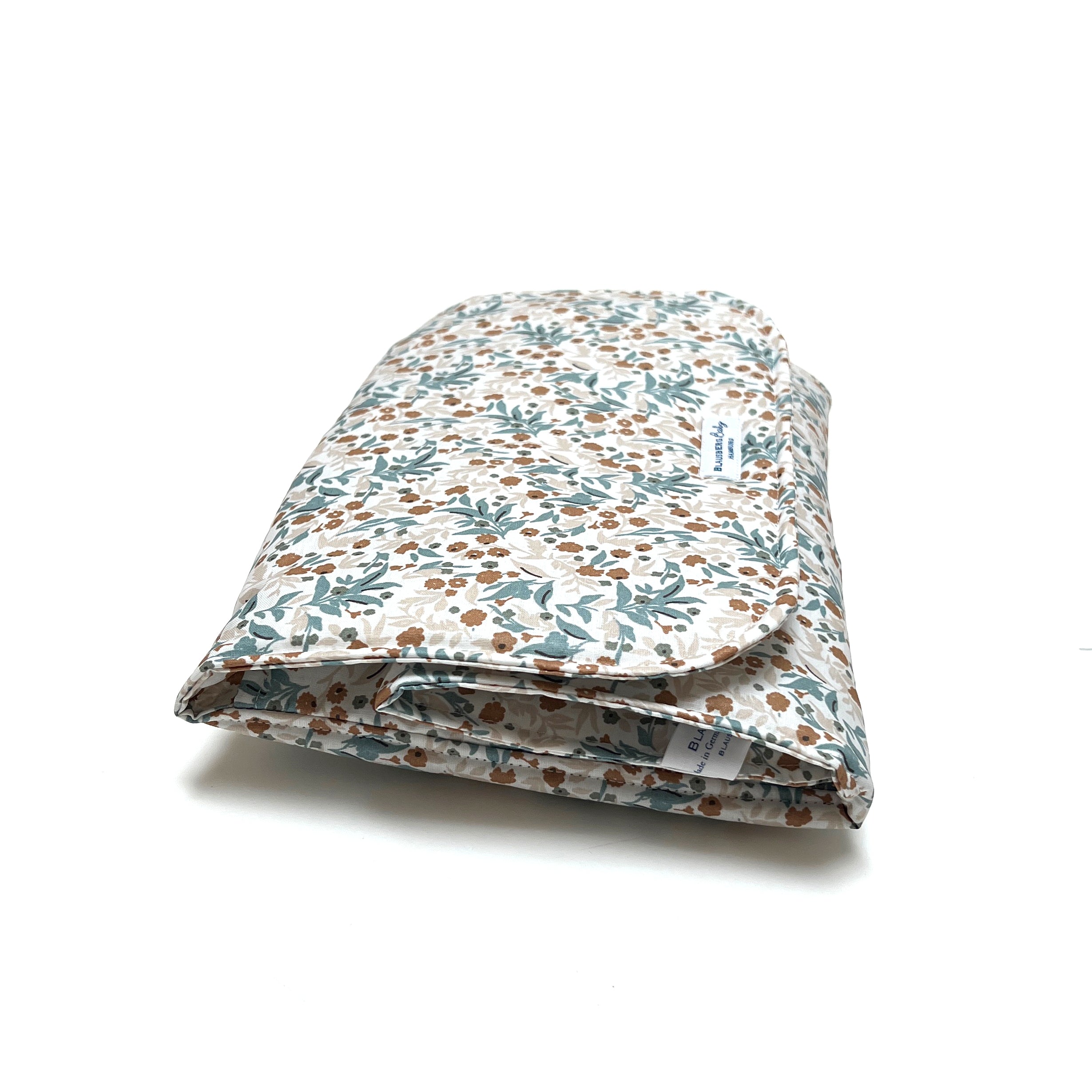 Wickeltasche Windeltasche mit Wickelunterlage für unterwegs Blumenwiese Blau Blausberg Baby