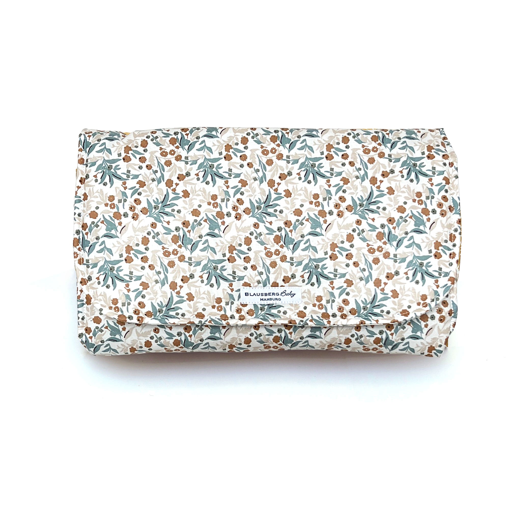 Wickeltasche Windeltasche mit Wickelunterlage für unterwegs Blumenwiese Blau Blausberg Baby