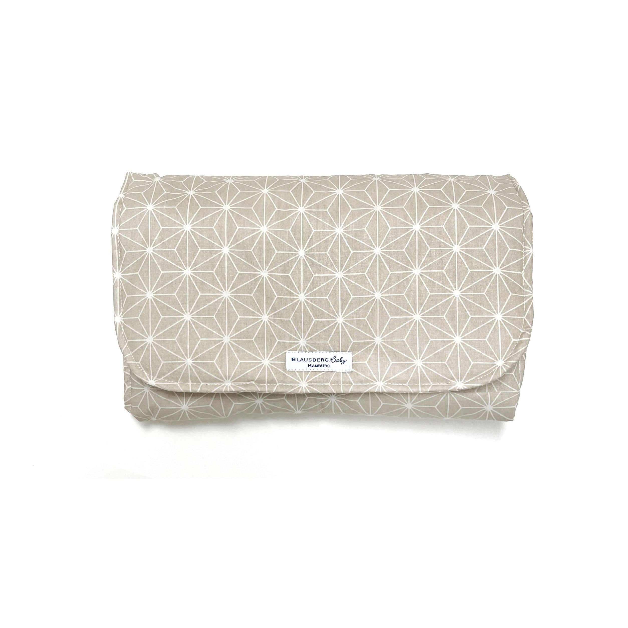 Kopie von Wickeltasche Windeltasche mit Wickelunterlage für unterwegs Happy Star Grau Blausberg Baby