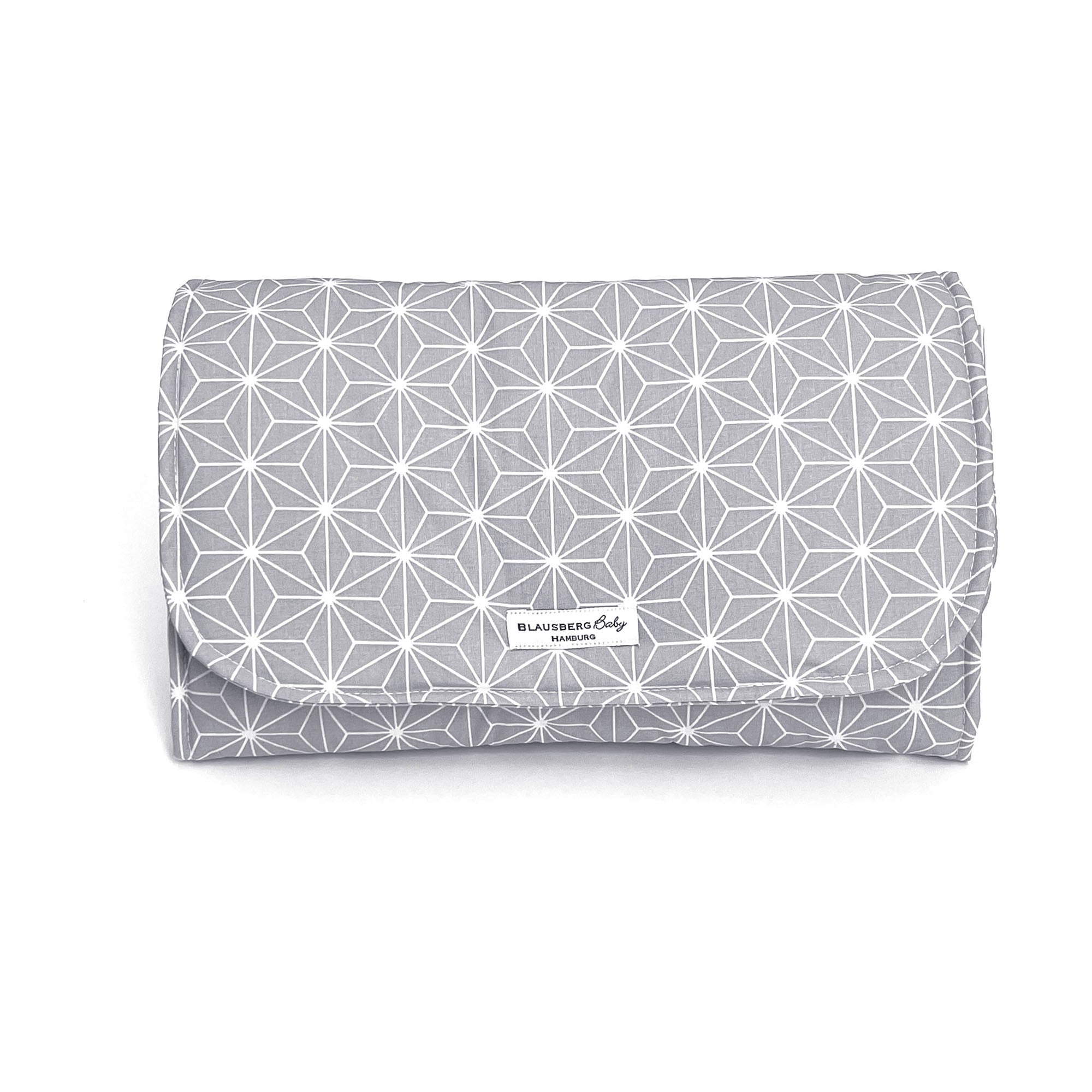 Wickeltasche Windeltasche mit Wickelunterlage für unterwegs Happy Star Grau Blausberg Baby