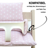 MIT NAMENS-STICKEREI - ABWASCHBAR Tripp Trapp Sitzkissen Happy Star Rosa Personalisierbar Blausberg Baby