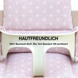 MIT NAMENS-STICKEREI - ABWASCHBAR Tripp Trapp Sitzkissen Happy Star Rosa Personalisierbar Blausberg Baby