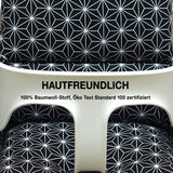 MIT NAMENS-STICKEREI - Abwaschbar Tripp Trapp Sitzkissen Happy Star Schwarz Personalisierbar Blausberg Baby