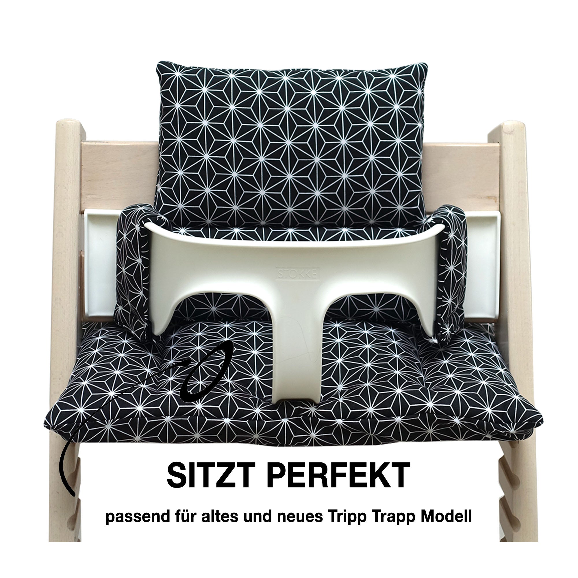 Tripp Trapp Sitzkissen Set Happy Star Schwarz Blausberg Baby