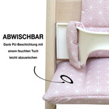 MIT NAMENS-STICKEREI - ABWASCHBAR Tripp Trapp Sitzkissen Happy Star Rosa Personalisierbar Blausberg Baby