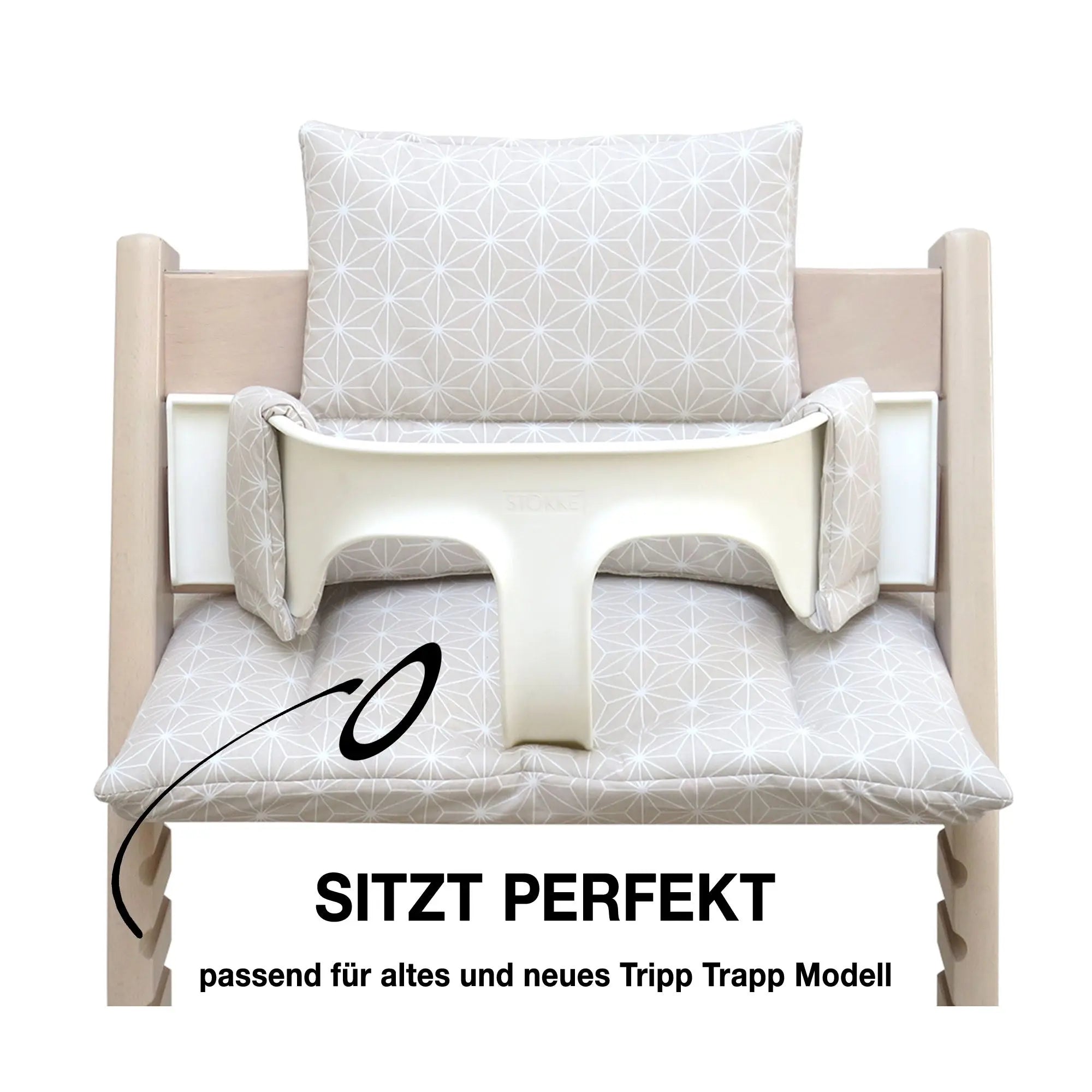 ABWASCHBAR Tripp Trapp Sitzkissen Happy Star Beige Blausberg Baby
