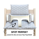 Abwaschbar Tripp Trapp Sitzkissen Happy Star Grau Blausberg Baby