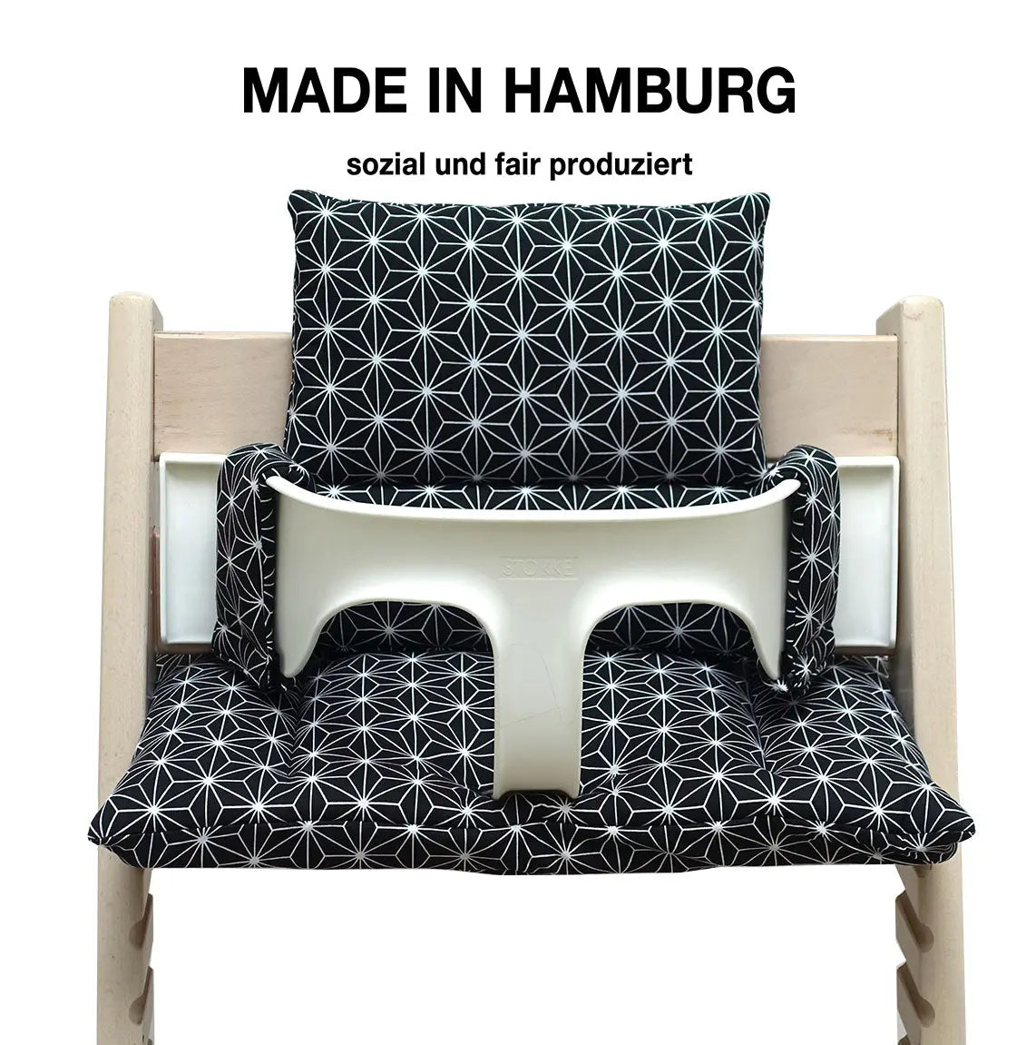 Abwaschbar Tripp Trapp Sitzkissen Happy Star Schwarz Blausberg Baby