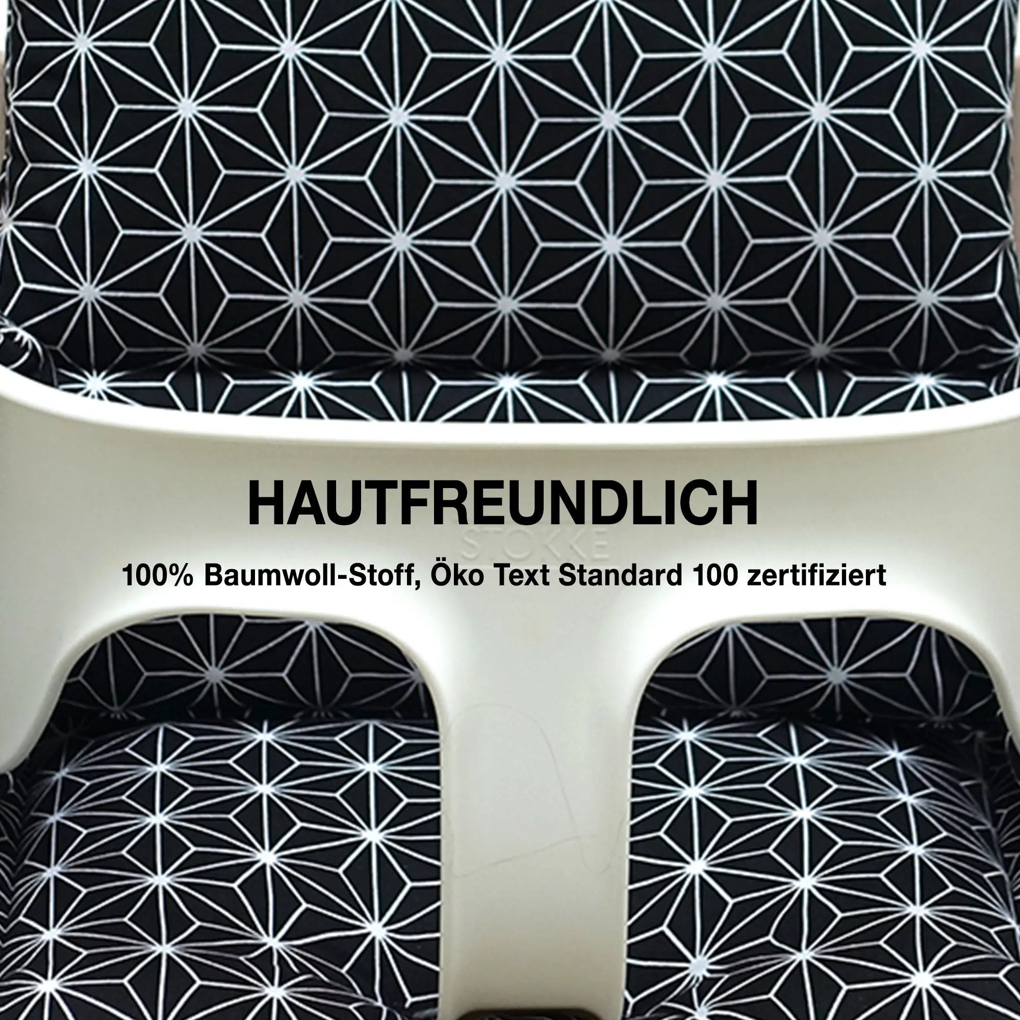 Abwaschbar Tripp Trapp Sitzkissen Happy Star Schwarz Blausberg Baby
