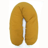 Stillkissen-Bezug aus Musselin mit Nestbau-Funktion für Theraline Das Original (190cm x38 cm) Senf Gelb Blausberg Baby