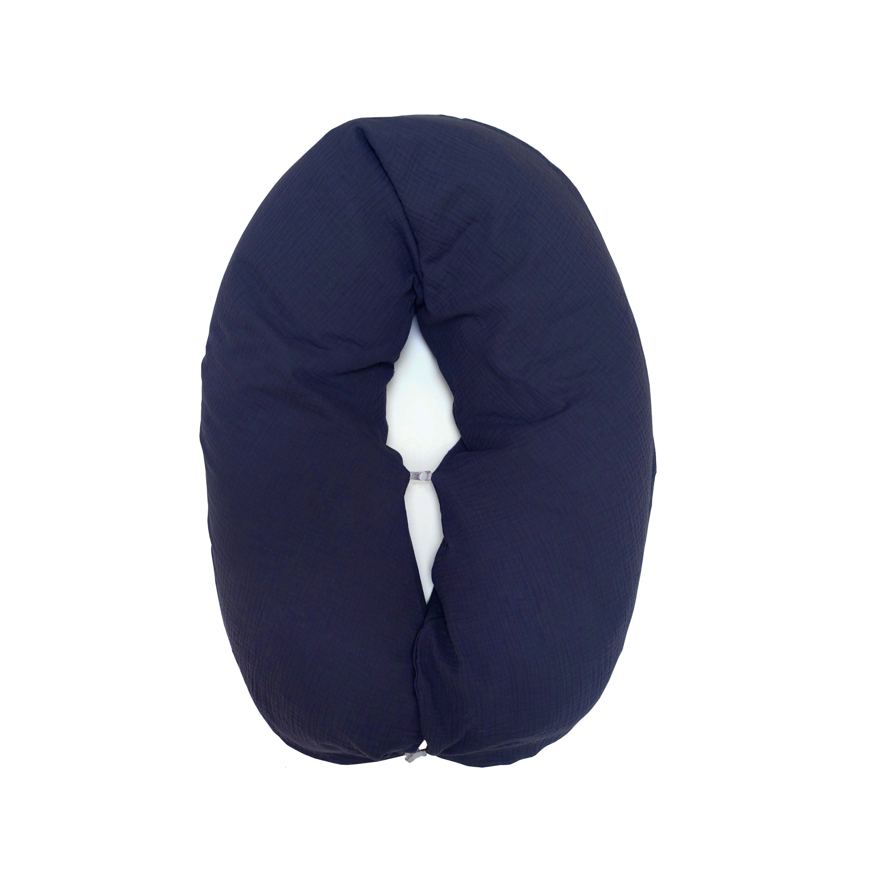 Stillkissen-Bezug aus Musselin mit Nestbau-Funktion für Theraline Das Original (190cm x38 cm) - Dunkelblau Blausberg Baby