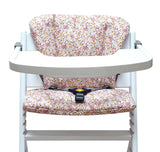 Mit Namens-Stickerei - ABWASCHBAR Timba Sitzkissen Set Blumenwiese Rosa Beige für Safety 1st Hochstuhl - personalisiert Blausberg Baby