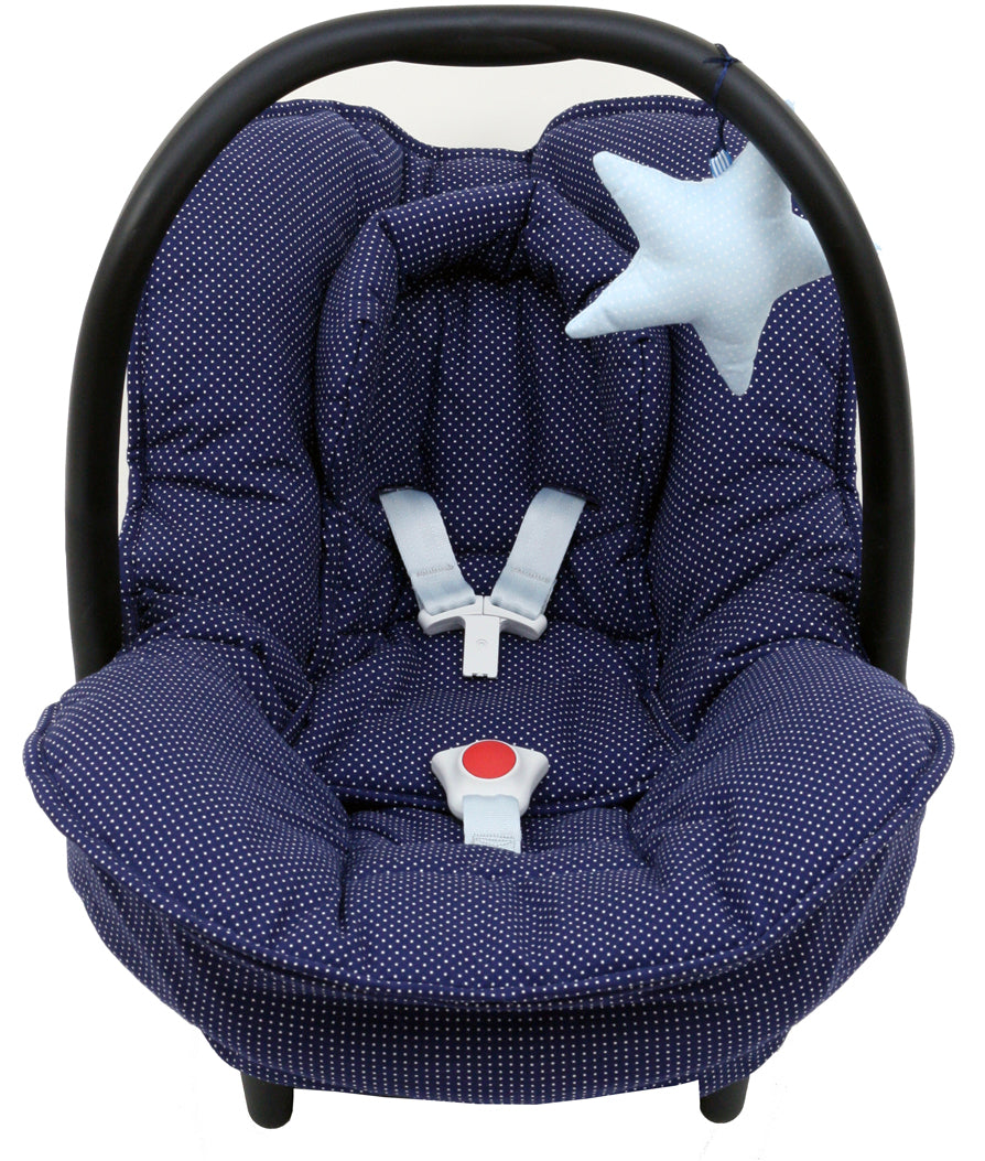 Maxi Cosi Citi Bezug Blau Pünktchen und Kopfteil Blausberg Baby