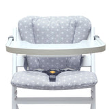 Mit Namens-Stickerei - ABWASCHBAR Timba Sitzkissen Set Happy Star Grau für Safety 1st Hochstuhl - personalisierbar Blausberg Baby