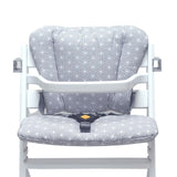 Mit Namens-Stickerei - ABWASCHBAR Timba Sitzkissen Set Happy Star Grau für Safety 1st Hochstuhl - personalisierbar Blausberg Baby