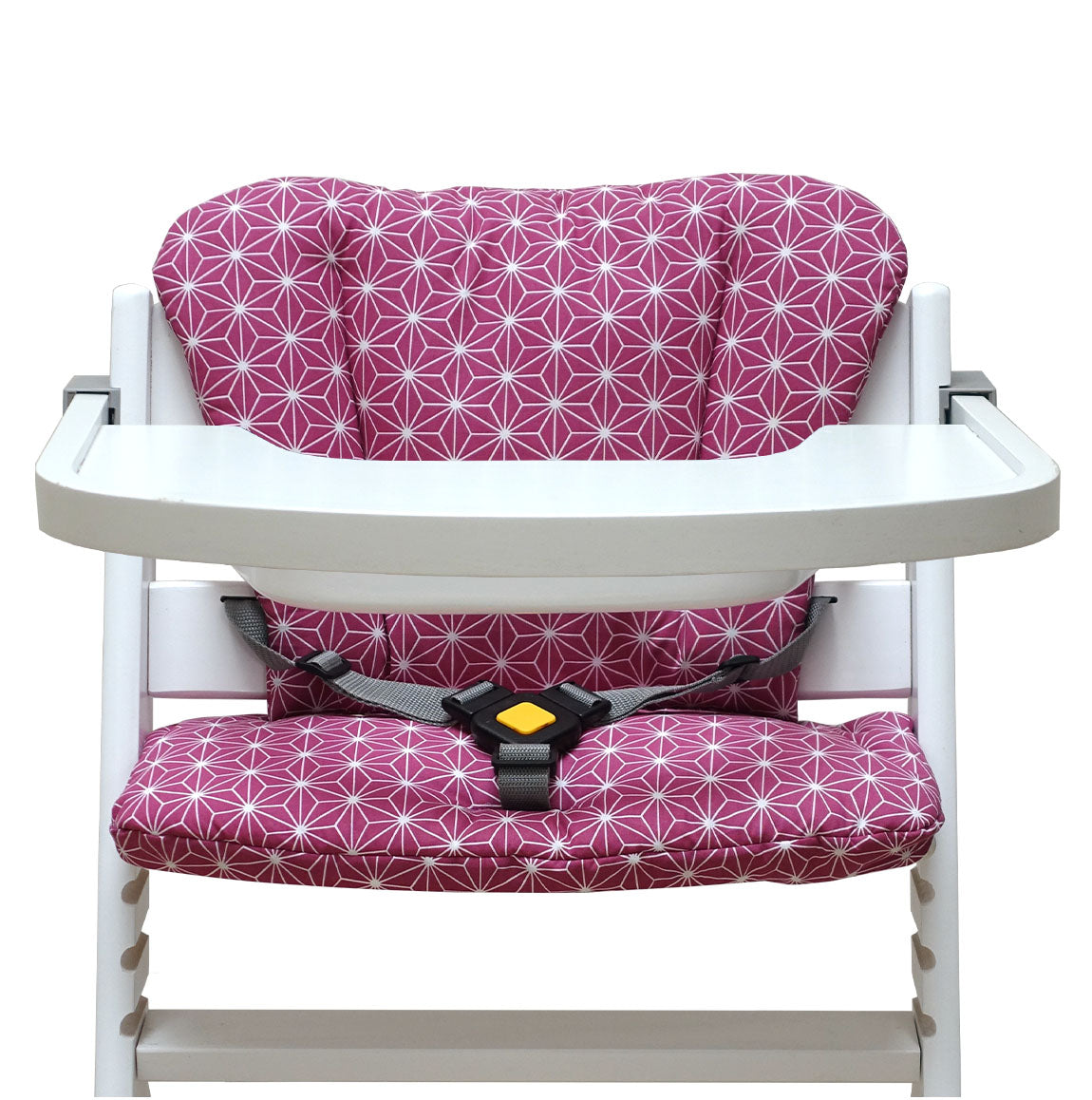Mit Names-Stickerei - ABWASCHBAR Timba Sitzkissen Set Happy Star Cranberry Pink für Safety 1st Hochstuhl - personalisierbar Blausberg Baby