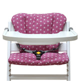 Mit Names-Stickerei - ABWASCHBAR Timba Sitzkissen Set Happy Star Cranberry Pink für Safety 1st Hochstuhl - personalisierbar Blausberg Baby