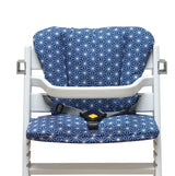 Mit Namens-Stickerei - ABWASCHBAR Timba Sitzkissen Set Happy Star Blueberry Blau für Safety 1st Hochstuhl - personaliserbar Blausberg Baby