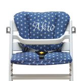 Mit Namens-Stickerei - ABWASCHBAR Timba Sitzkissen Set Happy Star Blueberry Blau für Safety 1st Hochstuhl - personaliserbar Blausberg Baby