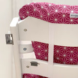 Mit Names-Stickerei - ABWASCHBAR Timba Sitzkissen Set Happy Star Cranberry Pink für Safety 1st Hochstuhl - personalisierbar Blausberg Baby