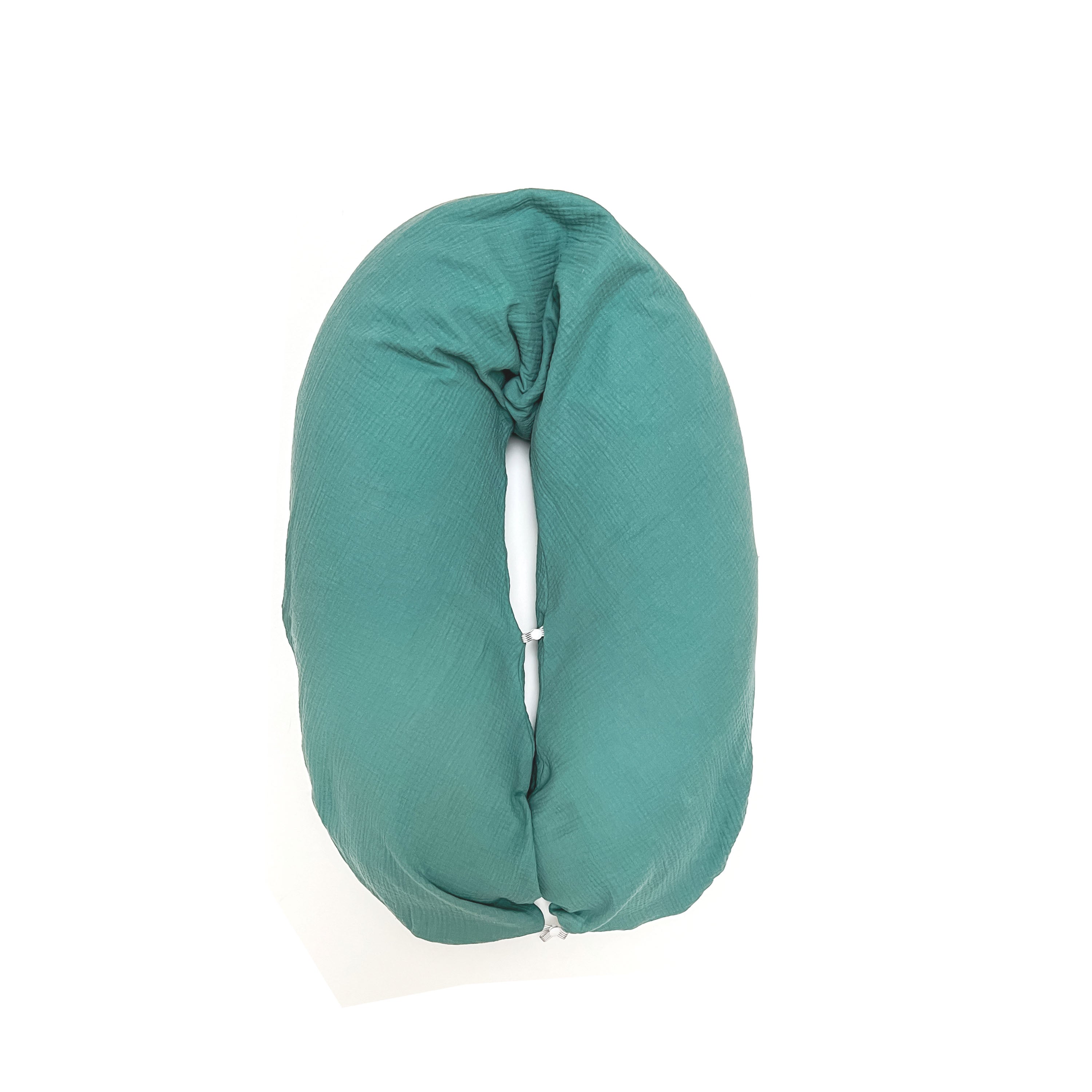 Stillkissen-Bezug aus Musselin mit Nestbau-Funktion für Theraline "Das Original" (190cm x38 cm) in Seegrün Blausberg Baby