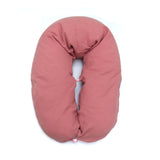 Stillkissen "Das Original" von Theraline 190cm x 38cm mit Blausberg Baby Musselin Bezug (abnehmbar) mit Nestbau-Funktion - Altrosa Blausberg Baby