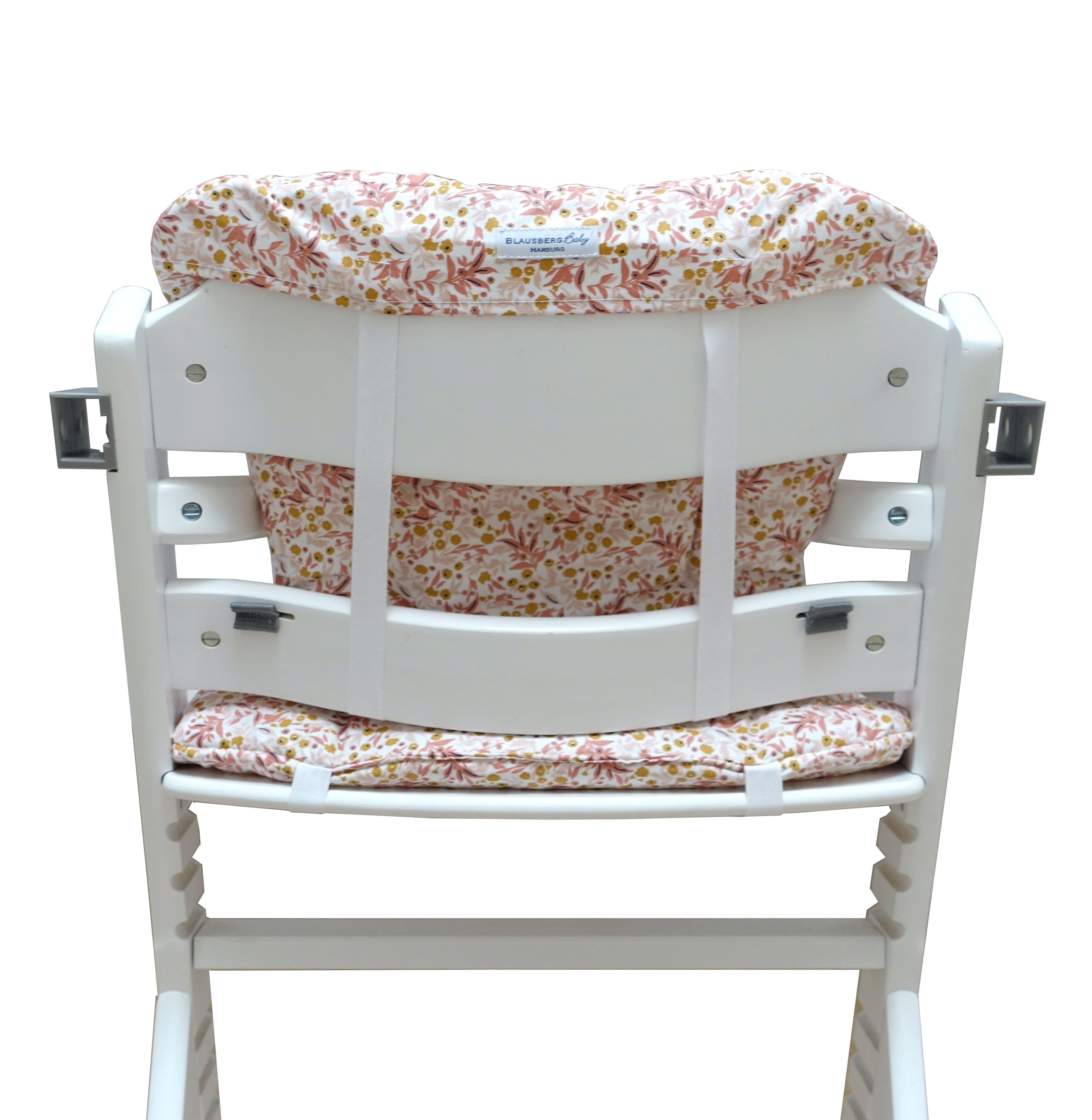 Mit Namens-Stickerei - ABWASCHBAR Timba Sitzkissen Set Blumenwiese Rosa Beige für Safety 1st Hochstuhl - personalisiert Blausberg Baby