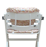 Mit Namens-Stickerei - ABWASCHBAR Timba Sitzkissen Set Blumenwiese Rosa Beige für Safety 1st Hochstuhl - personalisiert Blausberg Baby