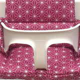 MIT NAMENS-STICKEREI  Abwaschbar Tripp Trapp Sitzkissen Happy Star Cranberry Rot Personalisierbar Blausberg Baby