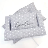 MIT NAMENS-STICKEREI - Abwaschbar Tripp Trapp Sitzkissen Happy Star Grau Personalisierbar Blausberg Baby